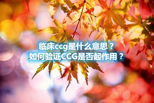 臨床ccg是什么意思？如何驗證CCG是否起作用？