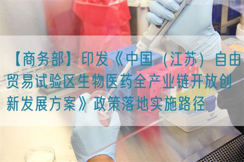 【商務(wù)部】印發(fā)《中國(guó)（江蘇）自由貿(mào)易試驗(yàn)區(qū)生物醫(yī)藥全產(chǎn)業(yè)鏈開(kāi)放創(chuàng)新發(fā)展方案》政策落地實(shí)施路徑?(圖1)